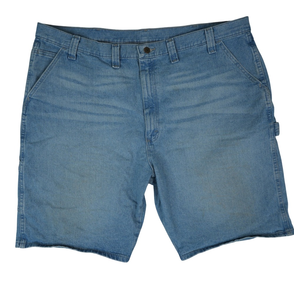 Wrangler Carpenter Shorts Men 46x11 Blue Stretch‎ Denim Utility Workwear Skater